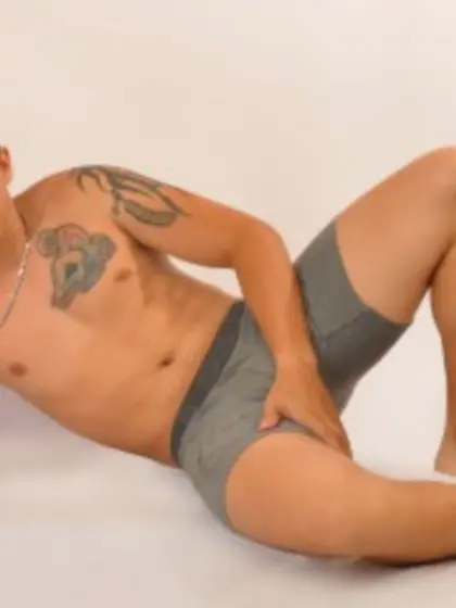 Brunette Young Man Greenlatinxx Striptease.