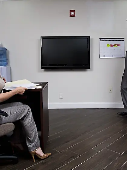 Abby Rode takes her clothes off in the office and gets fucked by