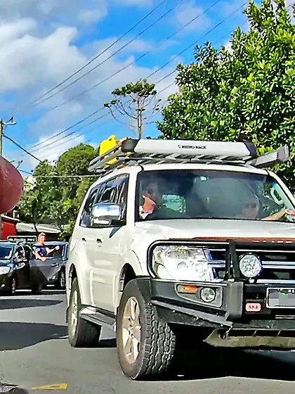 WNBR Byron Bay publlic erection crosses a street
