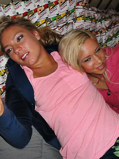 Two sweet bisexual blondes Kacey Jordan and Ally Kay have hot se