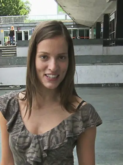 Pretty brunette wearing brown