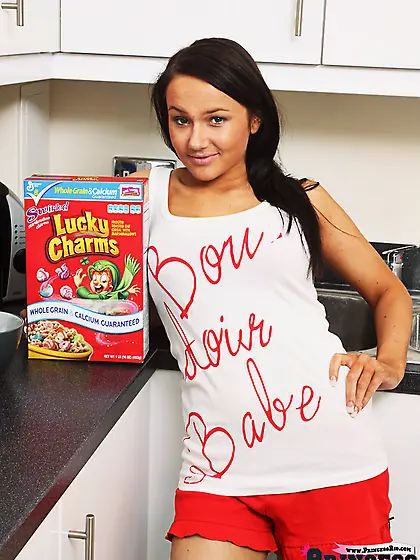 Teenage girl cereal milk