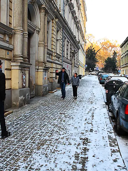 Audrey was walking home