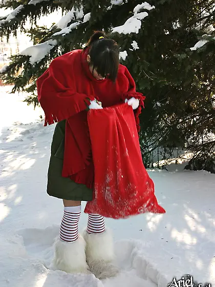 Frisky Ariel Rebel is not afraid of taking her outfit and pantie