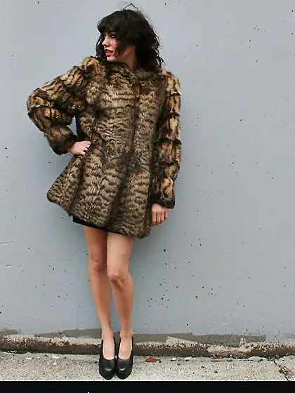 Wild cat fur coat