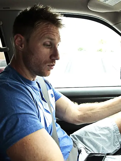 Stockings-clad brunette gets fingered in a car, fucked indoors