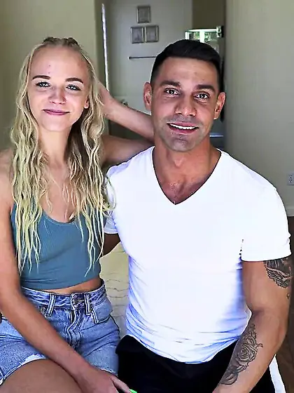 Sweet blonde princess has her first sex on...