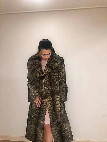 Wild cat fur coat