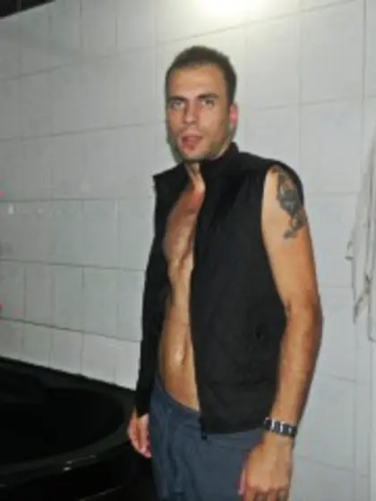 Brunette gavestonegay perform close