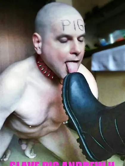 sub fag slave Andrew worships his master