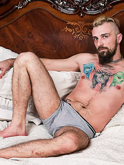 White man alexblackleather fingering