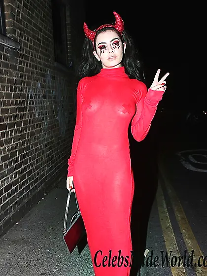 Charli XCX In A Red See Through Dress At Veuve Clicquot Widow Se