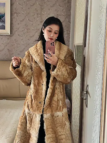 Wild cat fur coat