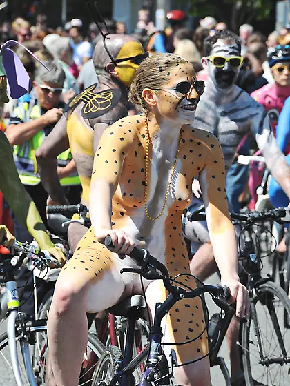 Festival nude cyclist