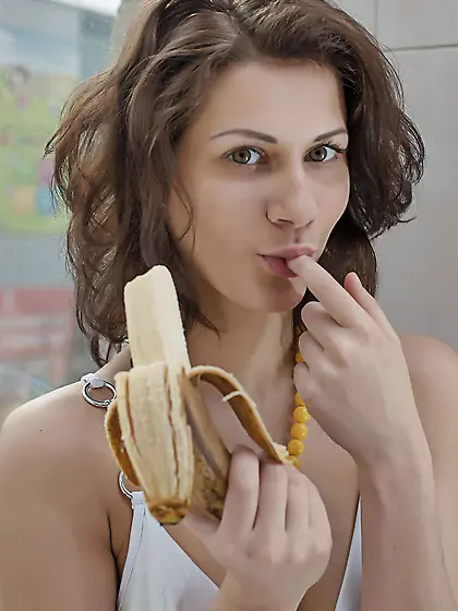 Mixaella has great looking socks and her hairdo is incredible