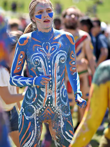 Festival nude cyclist