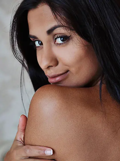 Very horny softcore with brunette doll Belinda A and her smooth