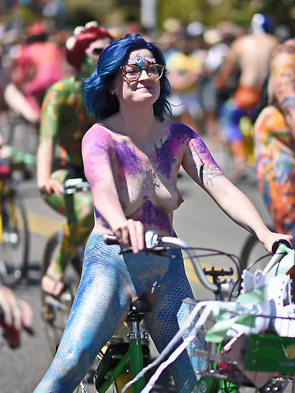Festival nude cyclist
