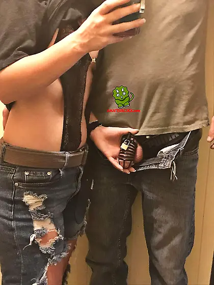 Locked cuckold in chastity,  amateur, QOS,  BBC