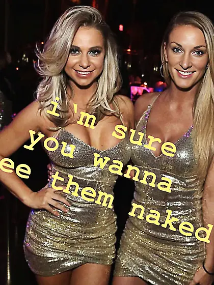 hot party chicks in golden dresses
