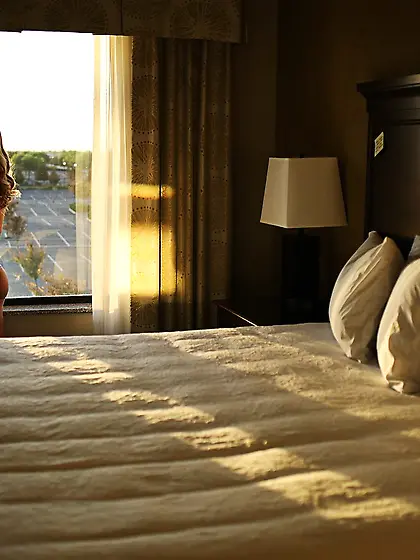 Lingerie clad blonde Shannyn XO teases with her hot and busty bo