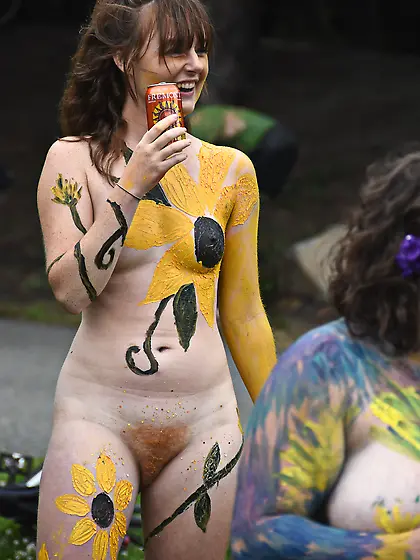 Festival nude cyclist
