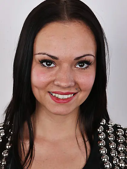 Slim dark hair beauty