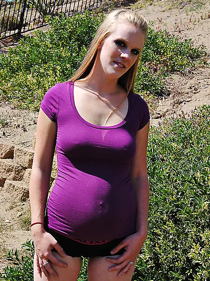 Kristi so pretty on her purple shirt flashing her swollen