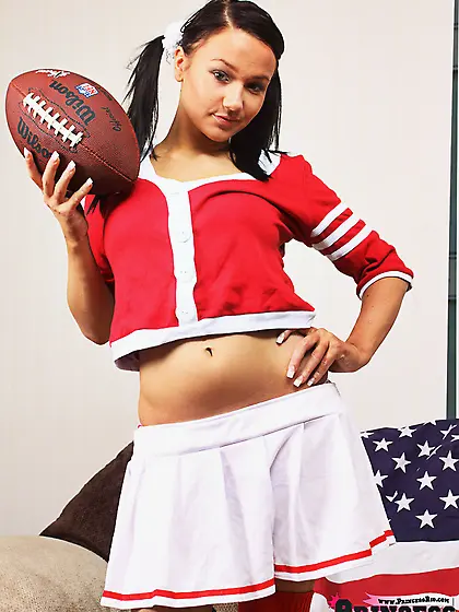 Teen dresses sexy football