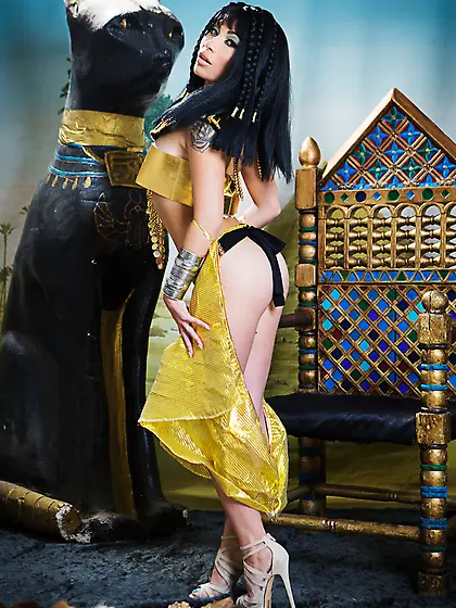 Elegant brunette wearing gold