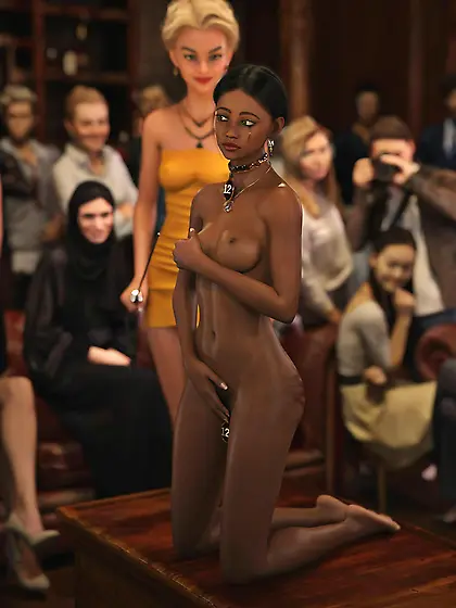 Black slave girl to be whipped at the country club