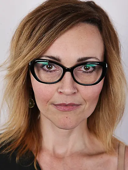 Hot brunette mama strips