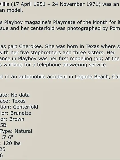 Carol Willis (died 1 year after photoshoot RIP)