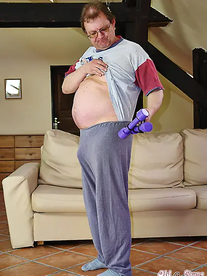 Horny older senior banging