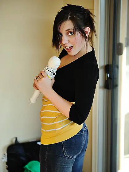 Dark haired teen girl Myra FTV with playful smile shows her nipp