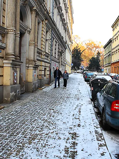 Audrey was walking home