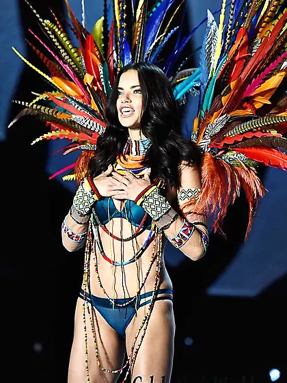 Adriana Lima See Thru Panties At VS Fashion Show