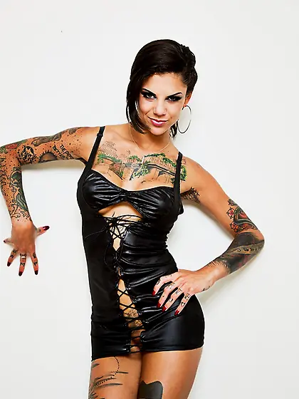 Dazzling brunette wearing black