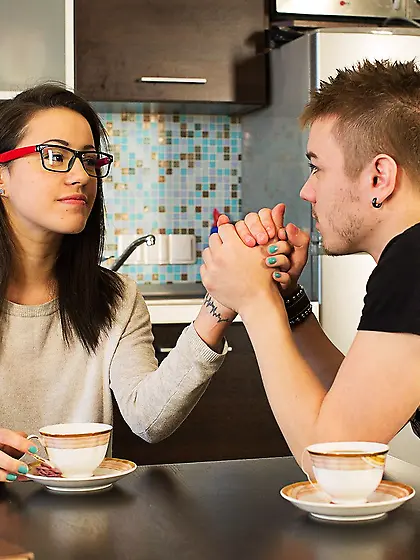 Whore with glasses rocks out giving sexual pleasure to Russian m