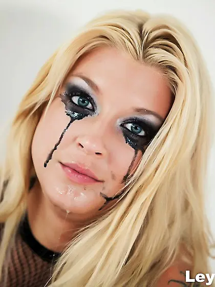 Naughty blonde slut black