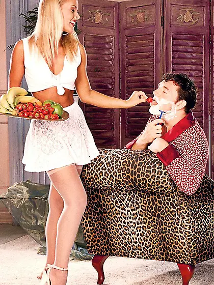 Blonde Sam has her pussy eaten before doing a deep blowjob and t