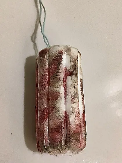 Gallery of used tampons of a hardcore fetish model