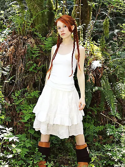 Skinny redhead darling getting nasty in the...