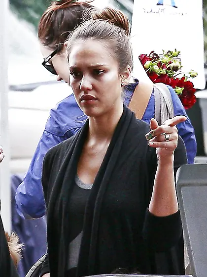 Jessica Alba candids out at a park in Los Angeles