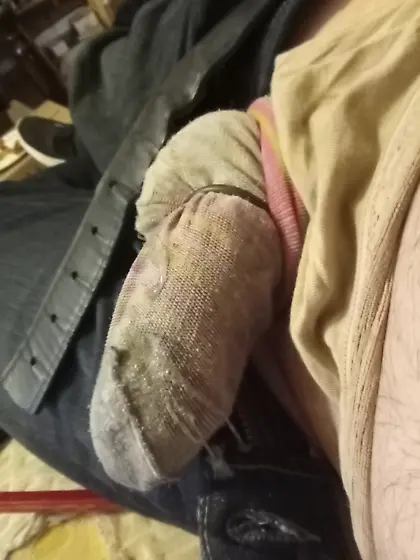 Scott Brewsters cock is still in that nasty sock