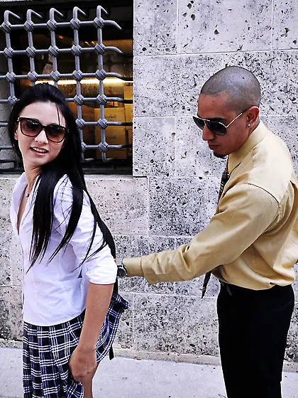 Dark haired schoolgirl learns