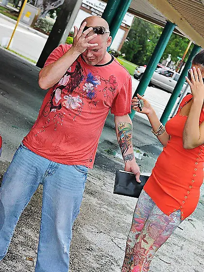 Latina chick Alessandria Love gives head in the car and gets her