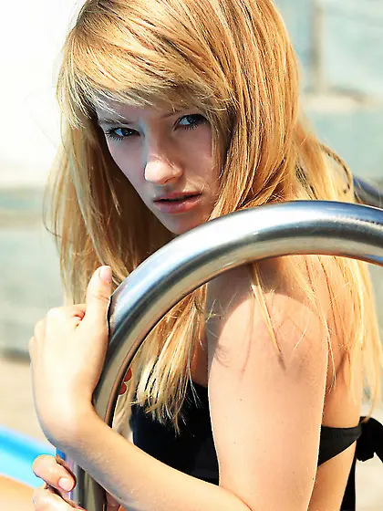 Flat boobed petite blond