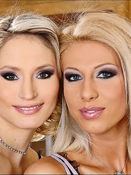 Uninhibited blonde lesbian Clara G in black teddy hafting asshol