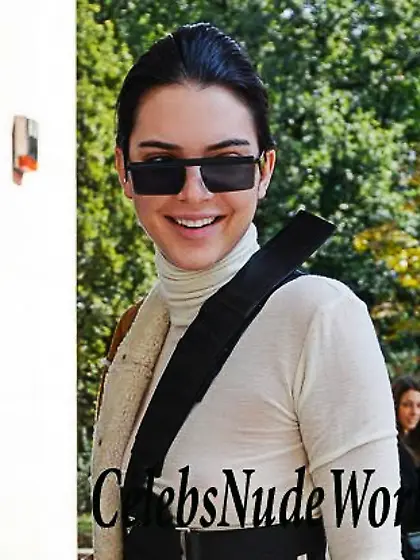 Kendall Jenner See Thru Blouse At Versace Fashion Show In Milan